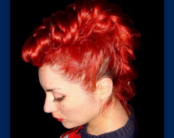 Fauxhawk Mohawk Punk Rock clip in Hair Extension costume wig accessory wig your hair color rock N roll fake hair