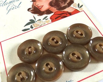 Vintage 1940's Shirt Buttons Set of 7