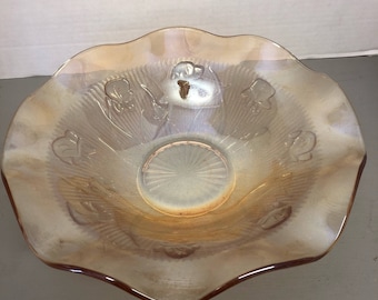 Vintage Carnival Glass Ruffle Bowl