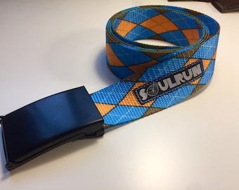 Scout Buckle Belt - Blue and Gold Argyle