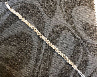 Double Cross Chain Sterling Silver Bracelet
