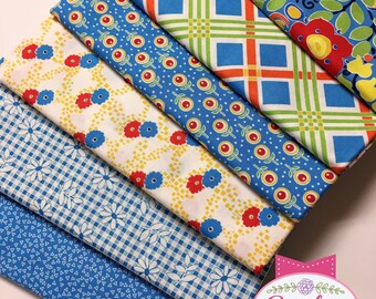 Chatterbox Aprons Penny Rose Riley Blake FQ Fat Quarter Bundle of 6 Cotton Quilt Fabric RETRO, FLORAL