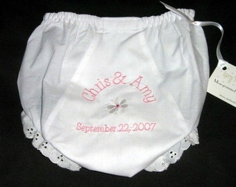 Diaper Cover Bloomer Flower Girl Wedding Monogram Personalized Monogrammed Cover