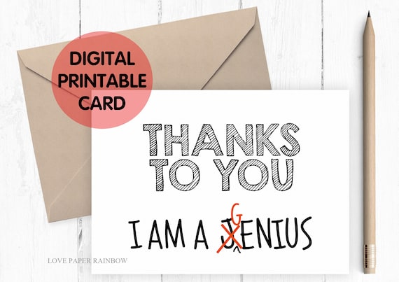 PRINTABLE teacher appreciation card, funny teacher card, thanks teacher card, teacher appreciation printable, instant download card