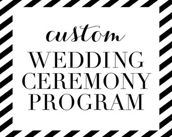 Custom Wedding Program Design