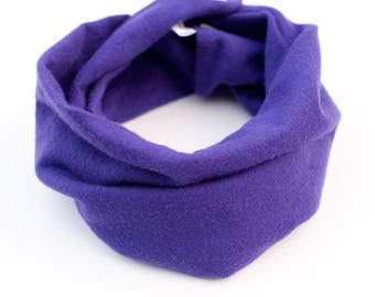 Purple baby infinity scarf, Purple flannel scarf for toddler, Baby cowl, Dark purple, Baby photo props, Baby scarf with snaps, Winter scarf