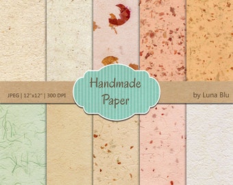 Digital Texture Paper Pack: "Handmade Paper" recycled paper, textured backgrounds, handmade paper texture, textured digital paper