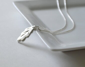 Silver Necklace, Fine Silver Leaf Necklace, Simple Necklace, Leaf Pendant Necklace, Silver Jewelry, Metal Work Jewelry, Handmade Buffalo NY