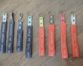Keychain made embroidery pattern of your choice