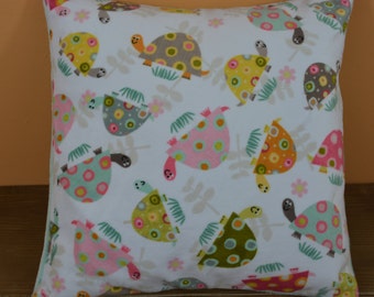 Personalized Minky Pillow With Turtle Print 12x12... Custom Minky Child's Pillow