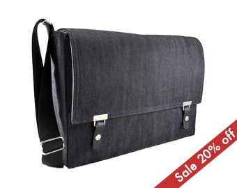 iPad / iPad Pro messenger bag - dark blue denim