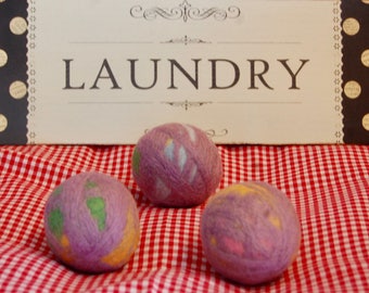 100% Felted Wool Dryer Balls-Set of 3