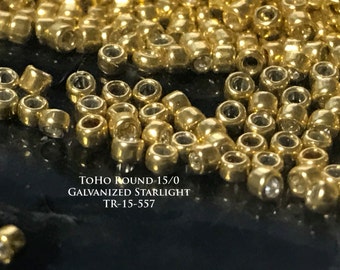 Toho 15/0 Round Seed Beads - Galvanized Starlight - Approximately 10GM (TR-15-557)