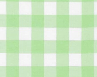 Mint 1" Plaid Cotton, Carolina Gingham, Scarf Fabric, Quilting fabric, Apparel Fabric, Plaid cotton Scarf, Robert Kaufman
