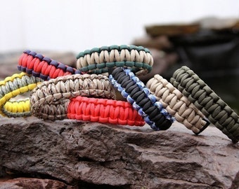 Paracord Survival Bracelet - You Choose The Colors