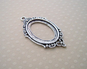 18 x 25 mm - aged to cab silver pendant. oval 18 x 25 mm - SCABOAV1825 9966