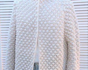 White oversized cardigan