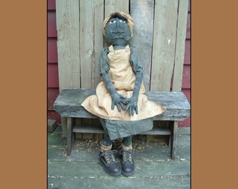 large primitive folk art Grammy doll instant download pattern HAFAIR HAGUILD OFG faap 305