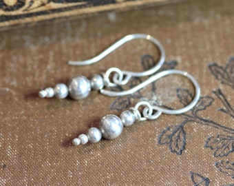 Sterling Silver Earrings Silver Bead Dewdrop Dangle Earrings Gold Earrings