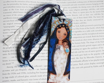 Our Lady of Charity - Laminated Bookmark Handmade - Original Art by FLOR LARIOS