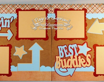 Scrapbook Page Kit Layout Best Friends Hangin Out Boy 2 page Scrapbook Layout Kit 137