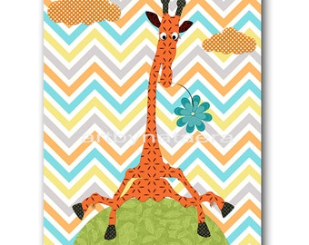 INSTANT Giraffe DOWNLOAD Print Baby Nursery Decor Nursery Digital Print Baby Boy Nursery Art Printable Art Digital Download Art 8x10 11X14