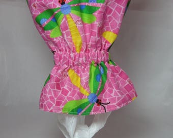 Plastic Grocery Bag Holder/Trash Bag Holder/Dragonflies and Stripes / Organize Neaten Kitchens/Bathrooms/Campers/Great Gift