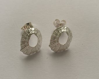 Tiny Marazion Sterling Silver Limpet Stud Earrings