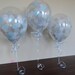 3, 6, or 10 Count: Large 16" Confetti Balloons with Gray, White, & Light Blue Confetti- Wedding, Shower, 1st Birth, Baby, Winter ONEderland