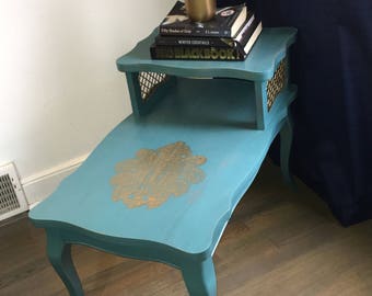 Vintage Two-tiered handpainted Telephone Table