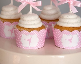 Ballerina Party Cupcake Wrappers - Ballerina Birthday Printables - Ballet Birthday - Dance Party