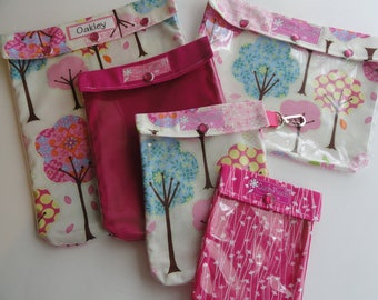 CLEARANCE Pretty Trees Ouch Pouch 5 Set Clear Front Diaper Bag Hospital Organizers Totes First Aid Medication Case Carry On Girl Baby Gear