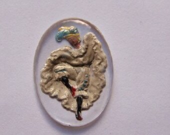 West German Can Can Cancan Dancer Intaglio Cabochon int009