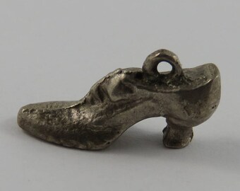 High Heel Wedge Shoe Sterling Silver Vintage Charm For Bracelet