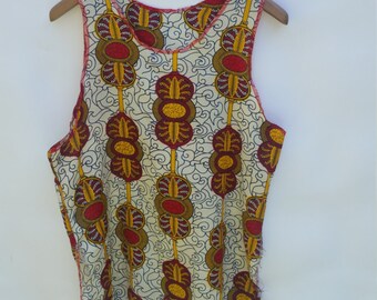 Chinese print tank top and shorts