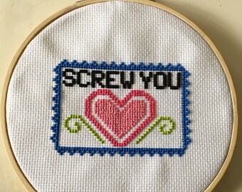 Screw You Sassy Cross Stitch