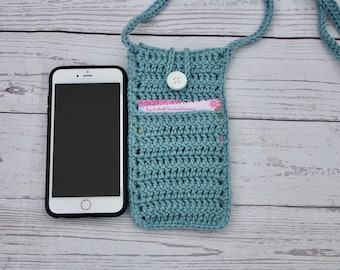Cross body purse, crochet purse, cell phone holder, cross body bag, crossbody purse, sling bag, side purse, small purse, cell phone case