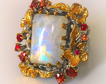 SPRINGTIME - An outstanding Moonstone Sapphire Ring Size 10