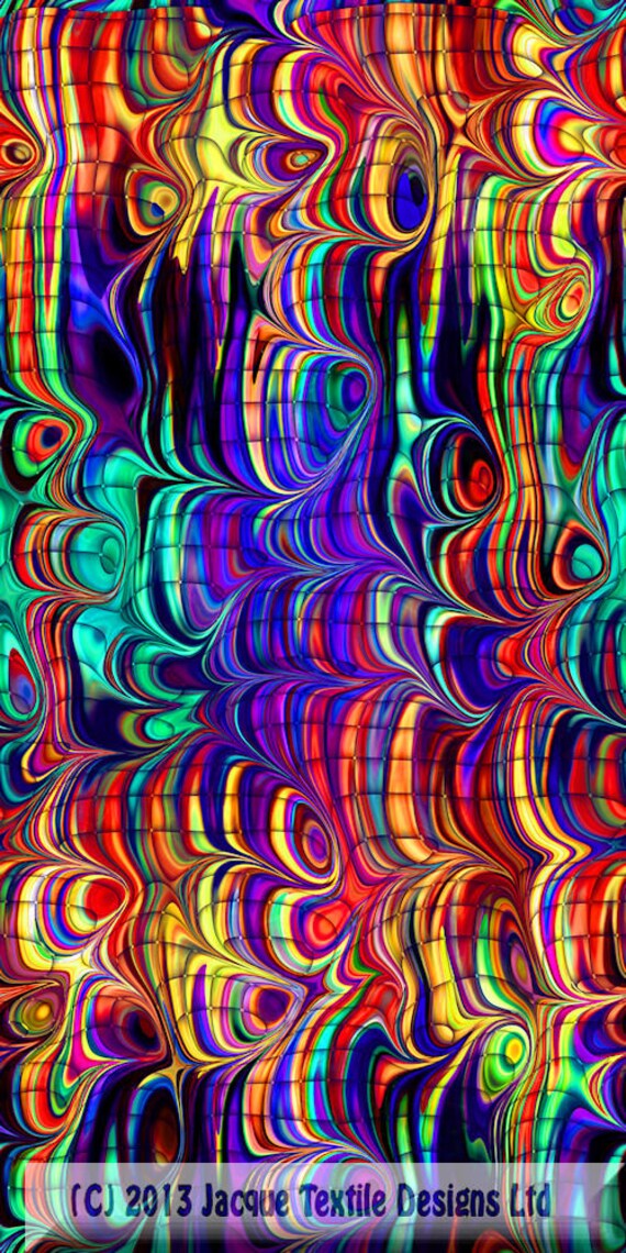 Artisan Textile Artist Rainbow Weave Hand Created Jersey Lycra Spandex Knit Fabric
