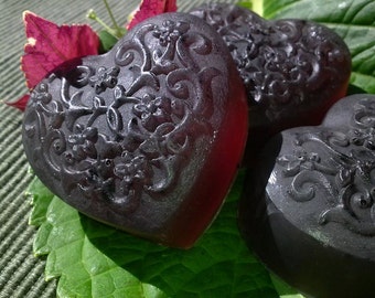 Red Currant and Thyme Glycerin Heart Soap
