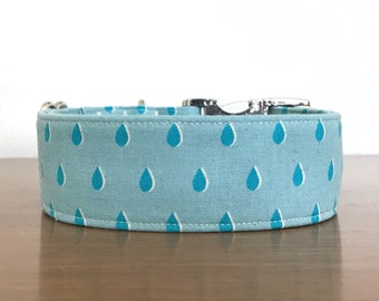 Dog Collar, Dog Collars, Blue Dog Collar, Boy Dog Collar, Raindrop Dog Collar, Spring Dog Collar, Trendy Dog Accessory
