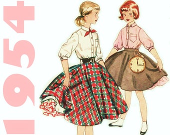 1950s Skirt Pattern SIMPLICITY 4859 sz 12 w25 UNCUT Rockabilly Skirt Circle Skirt Petticoat Skirt 1950s Felt Skirt Skate Skirt 1950s Blouse