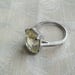 Old Vintage Sterling Yellow Glass Statement Ring Size 6