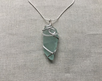 Wire wrapped seaglass necklace