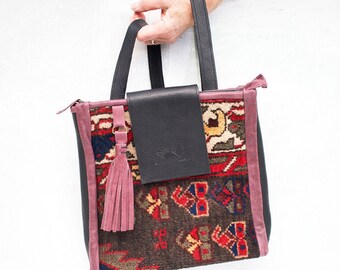 The Mia Carpet and Leather Backpack