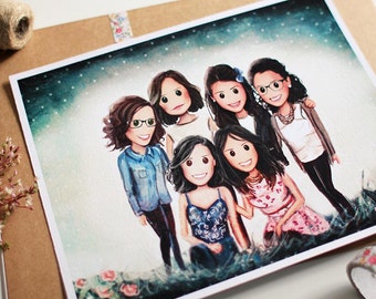 Illustration 6 people on sheet