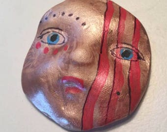 Handmade clay face mask Buddha spirit dolls doll head jewelry craft supplies handmade clown cabochon face polymer