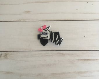 Zebra Hair Clip Hair Bow