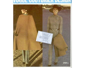 Reversible Cape Pattern / Early 1970s Vintage Vogue Couturier Sewing Pattern / Fabiani Designer / Pantsuit Pattern / Sew In Tag / Size 14