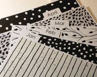 Dividers & Tabs for A5 planner binder disc notebook systems sizes: Filofax A5 Levenger Circa Junior Kikki K Arc and Tul Arc Junior